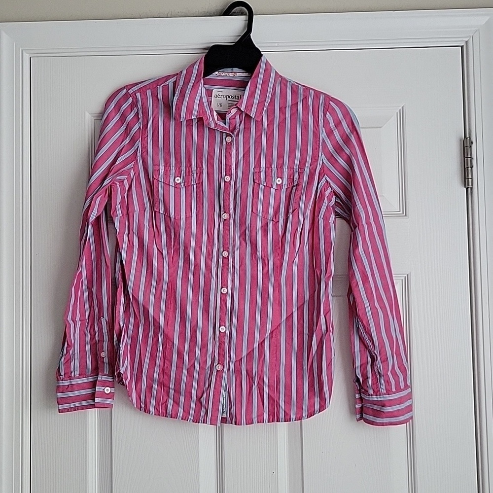Aeropostale Women's Button Up Long Sleeve Shirt